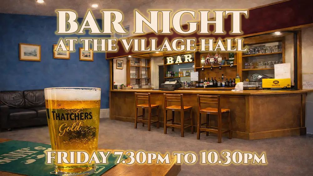 Friday night bar at the Village Hall